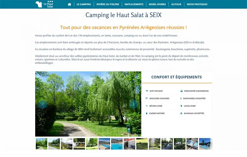 Confort et équipements du camping