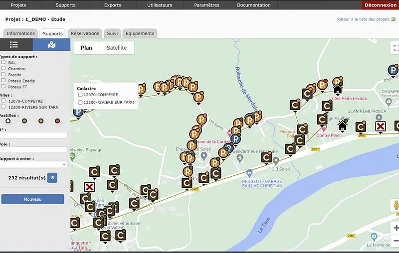 Gestion de projet fibre optique cartographie