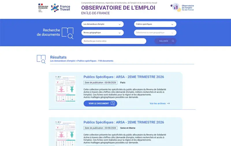 Recherche de documents par thème et/ou territoire