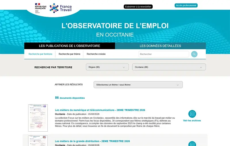 Résultats de la recherche par territoire